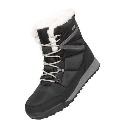 Jet Black-White - Front - Mountain Warehouse Womens-Ladies Leisure II Snow Boots