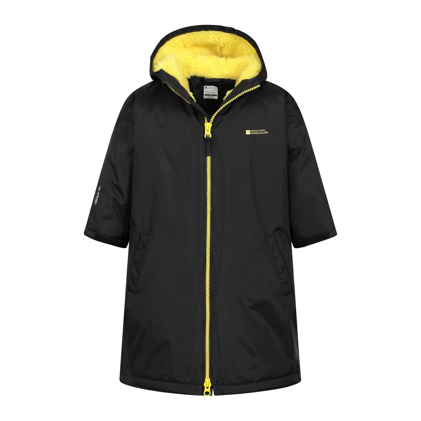 Jet Black - Pack Shot - Mountain Warehouse Childrens-Kids Tidal Waterproof Robe