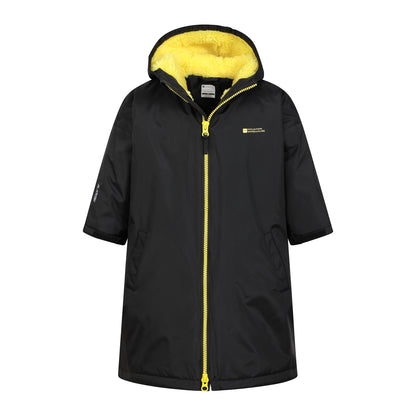Jet Black - Pack Shot - Mountain Warehouse Childrens-Kids Tidal Waterproof Robe