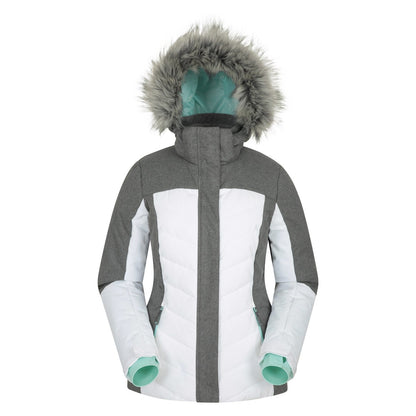 White - Front - Mountain Warehouse Womens-Ladies Pyrenees Padded Ski Jacket