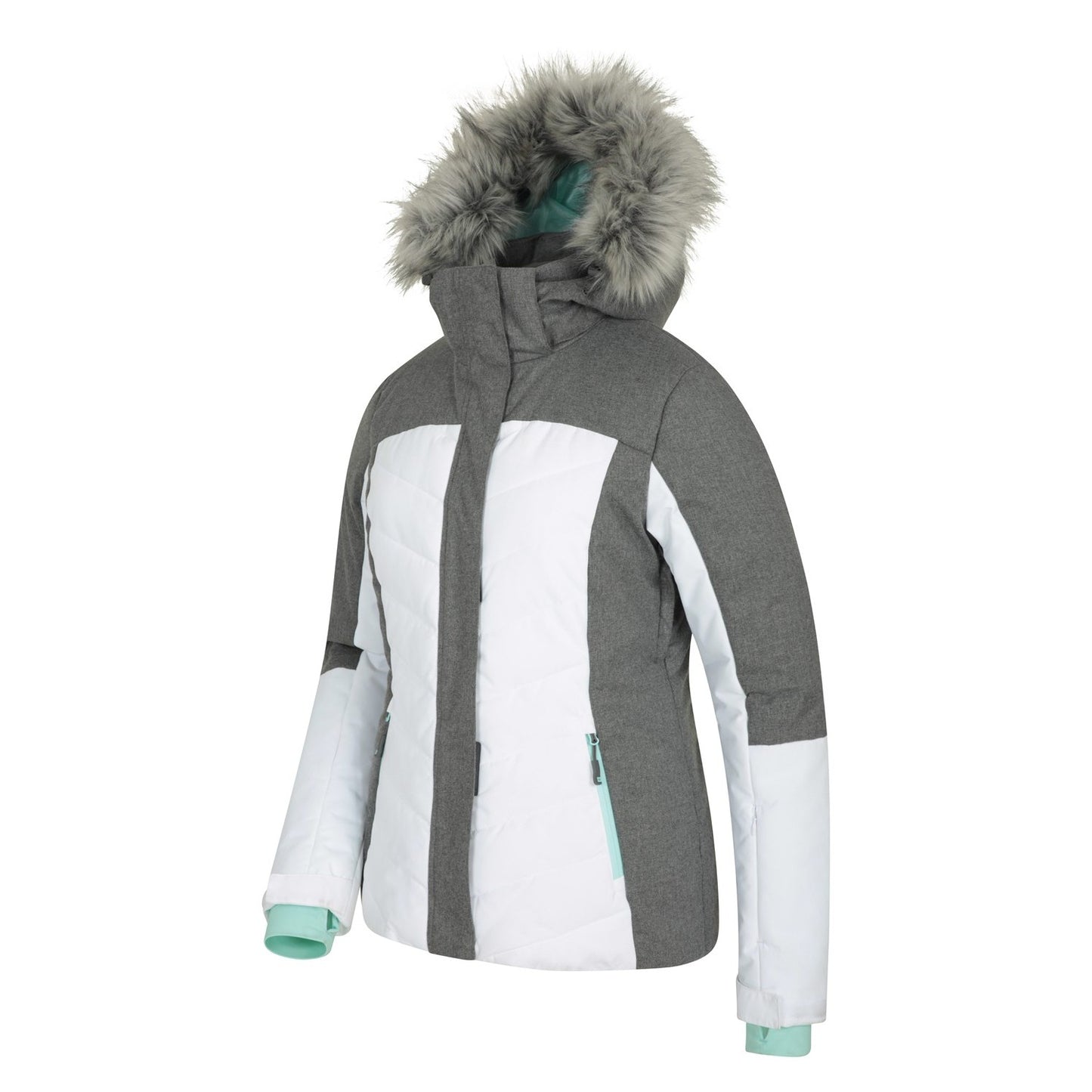 White - Side - Mountain Warehouse Womens-Ladies Pyrenees Padded Ski Jacket