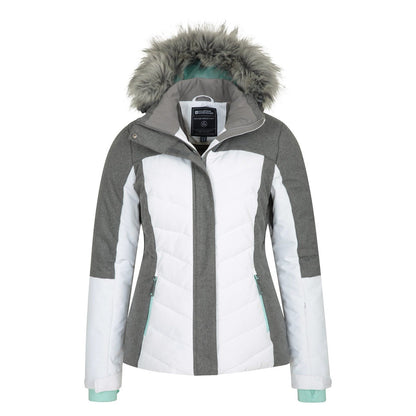 White - Pack Shot - Mountain Warehouse Womens-Ladies Pyrenees Padded Ski Jacket
