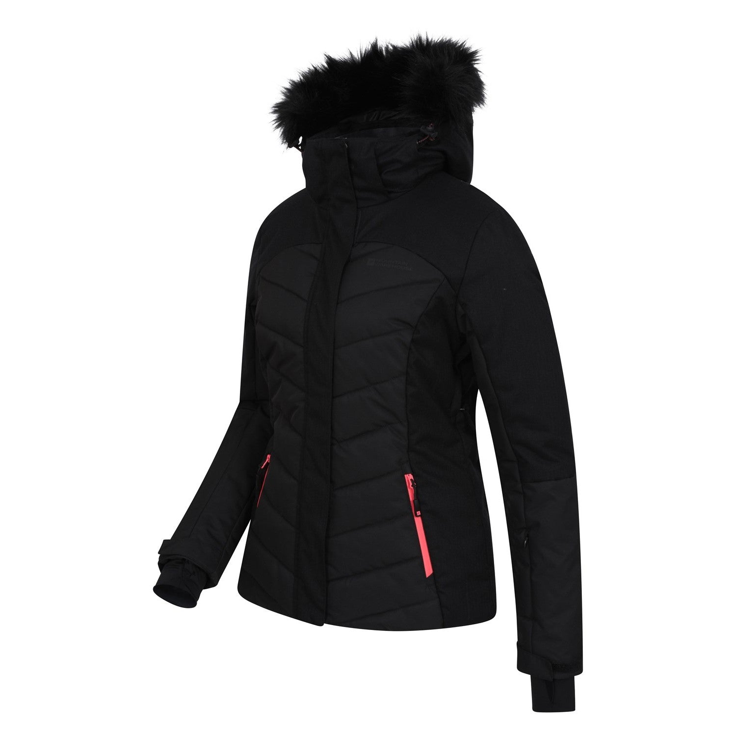 Black - Side - Mountain Warehouse Womens-Ladies Pyrenees Padded Ski Jacket