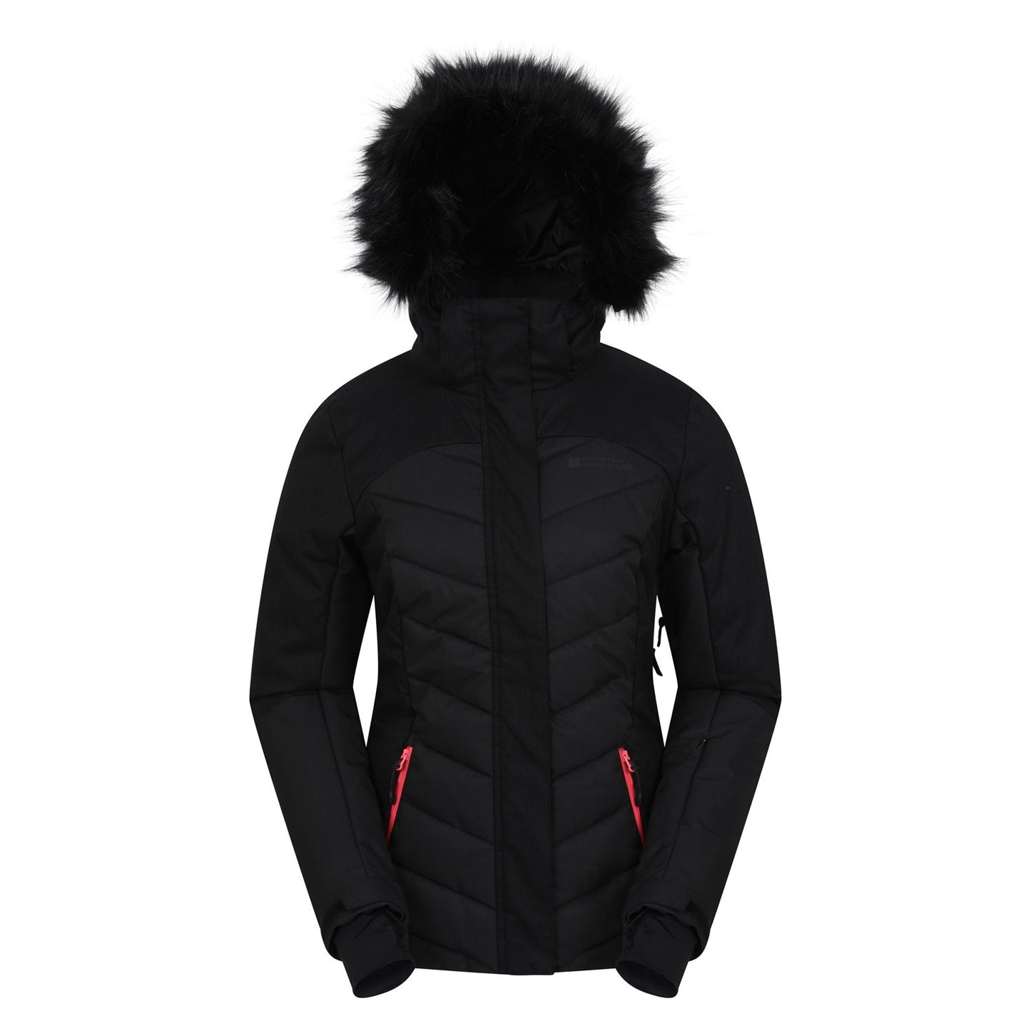 Black - Front - Mountain Warehouse Womens-Ladies Pyrenees Padded Ski Jacket