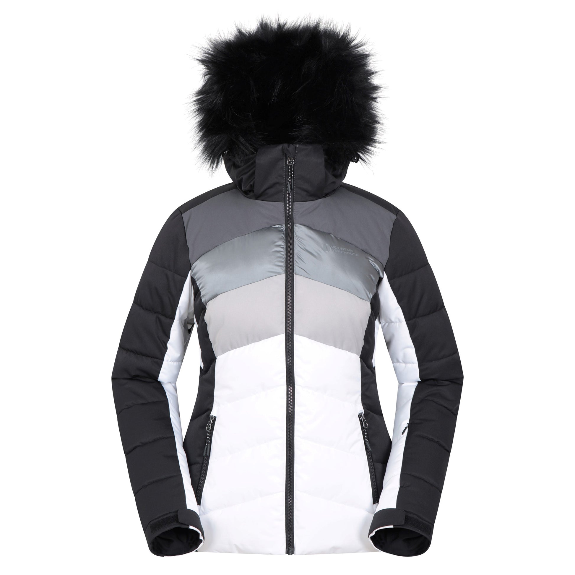 White-Black - Front - Mountain Warehouse Womens-Ladies Cascade Padded Ski Jacket