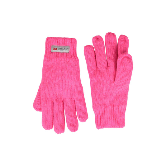 Bright Pink - Front - Mountain Warehouse Childrens-Kids Thermal Thinsulate Knitted Gloves
