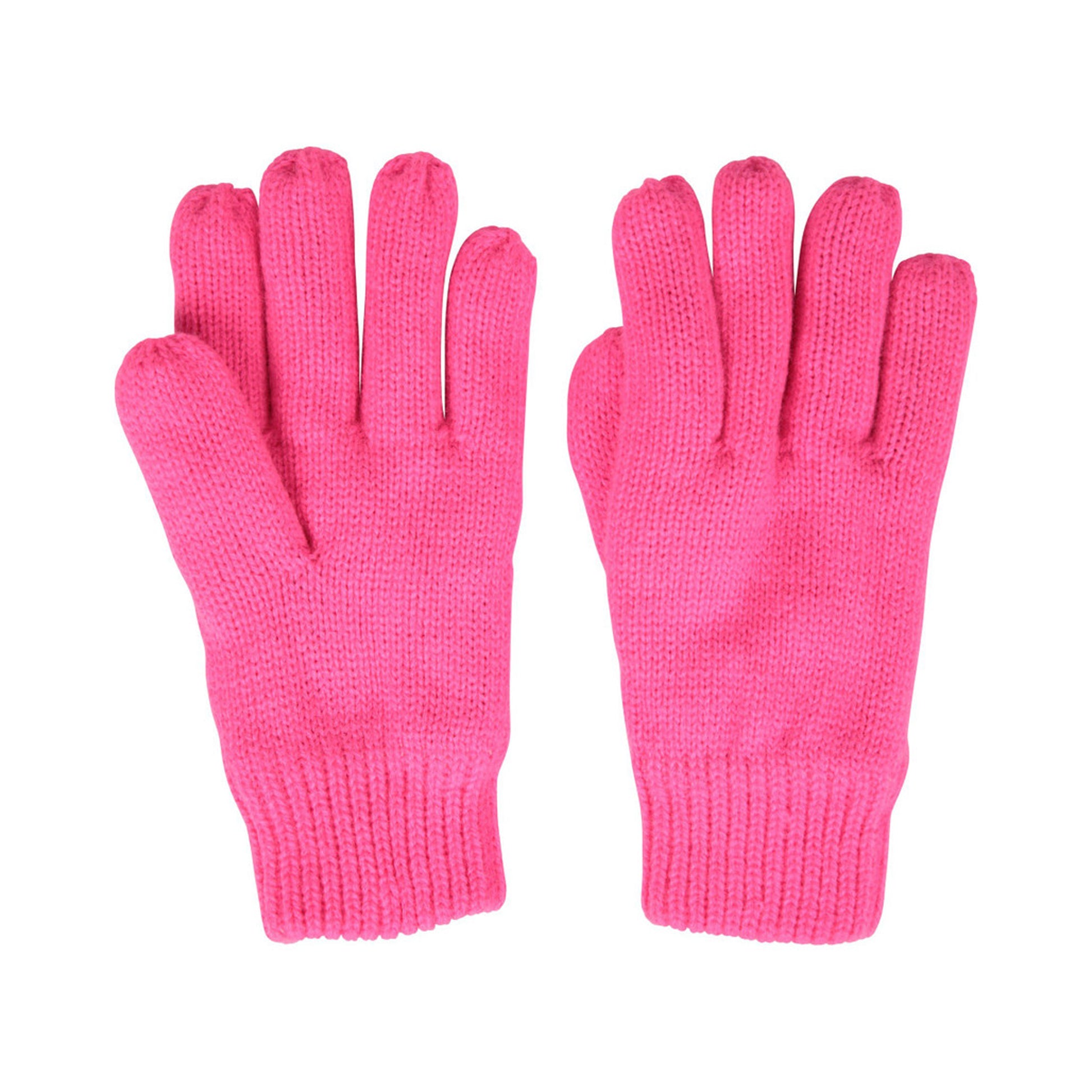 Bright Pink - Back - Mountain Warehouse Childrens-Kids Thermal Thinsulate Knitted Gloves