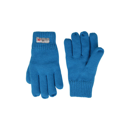 Bright Blue - Front - Mountain Warehouse Childrens-Kids Thermal Thinsulate Knitted Gloves