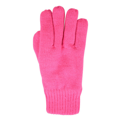 Bright Pink - Side - Mountain Warehouse Childrens-Kids Thermal Thinsulate Knitted Gloves
