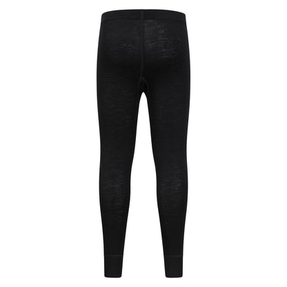 Black - Back - Mountain Warehouse Childrens-Kids II Merino Wool Base Layer Bottoms