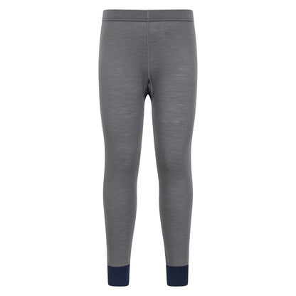 Grey - Front - Mountain Warehouse Childrens-Kids II Merino Wool Base Layer Bottoms