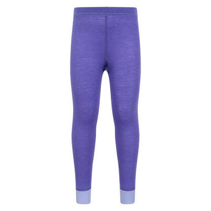 Purple - Front - Mountain Warehouse Childrens-Kids II Merino Wool Base Layer Bottoms
