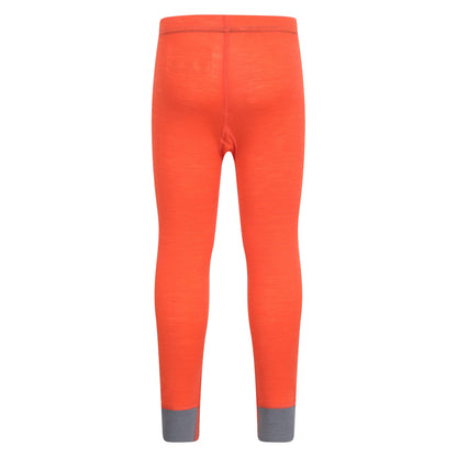 Orange - Back - Mountain Warehouse Childrens-Kids II Merino Wool Base Layer Bottoms