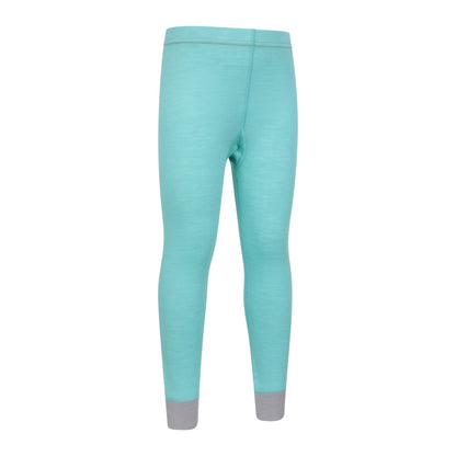 Mint - Back - Mountain Warehouse Childrens-Kids II Merino Wool Base Layer Bottoms