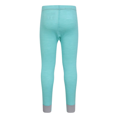Mint - Side - Mountain Warehouse Childrens-Kids II Merino Wool Base Layer Bottoms