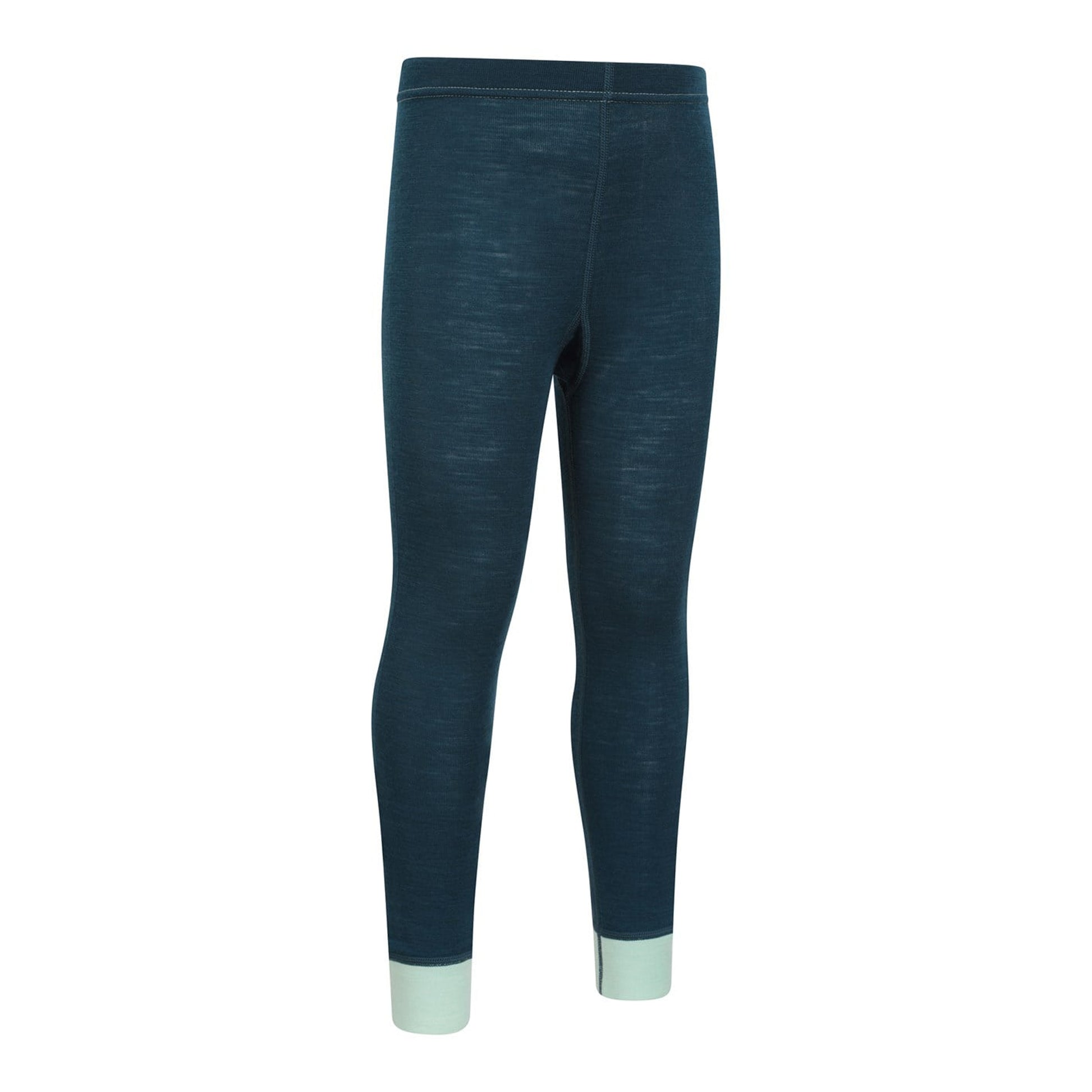 Teal - Back - Mountain Warehouse Childrens-Kids II Merino Wool Base Layer Bottoms