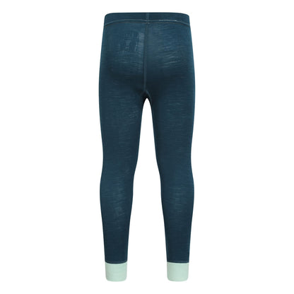 Teal - Side - Mountain Warehouse Childrens-Kids II Merino Wool Base Layer Bottoms