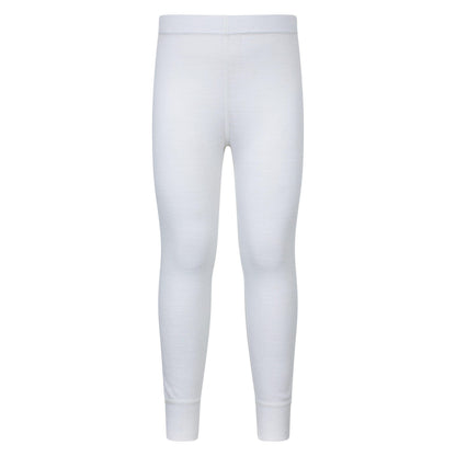White - Front - Mountain Warehouse Childrens-Kids II Merino Wool Base Layer Bottoms