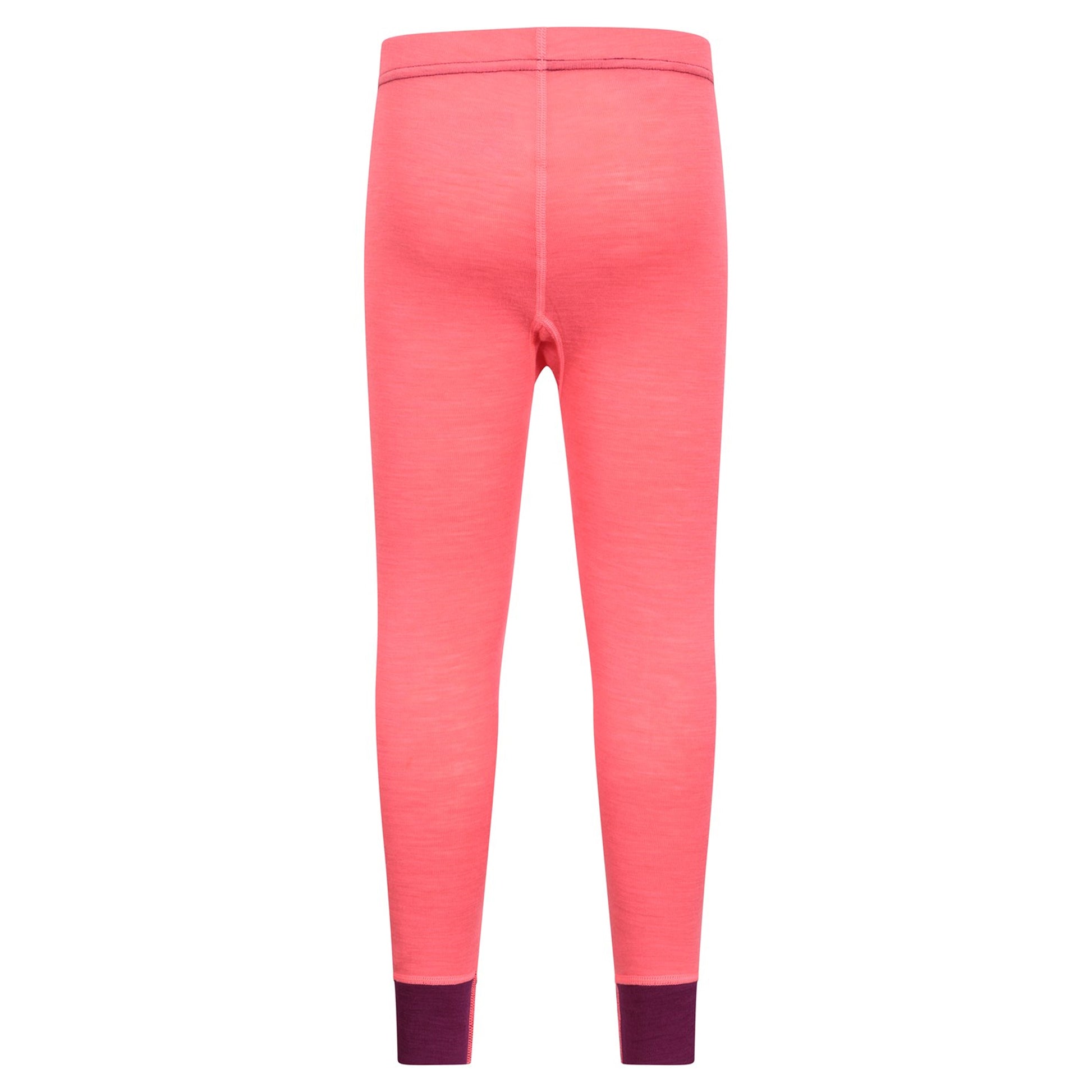 Bright Pink - Side - Mountain Warehouse Childrens-Kids II Merino Wool Base Layer Bottoms