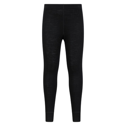 Black - Front - Mountain Warehouse Childrens-Kids II Merino Wool Base Layer Bottoms