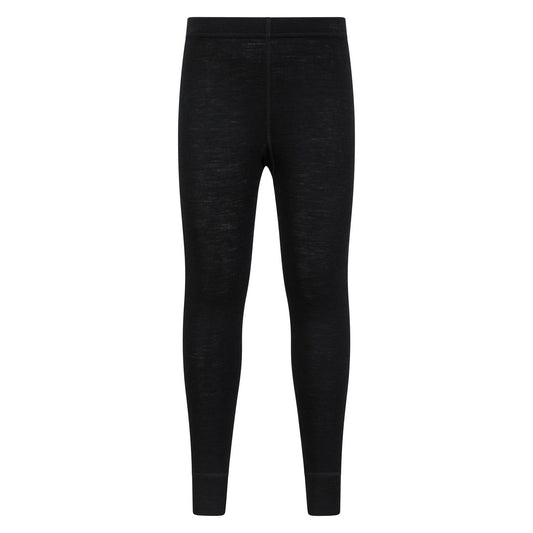 Black - Front - Mountain Warehouse Childrens-Kids II Merino Wool Base Layer Bottoms