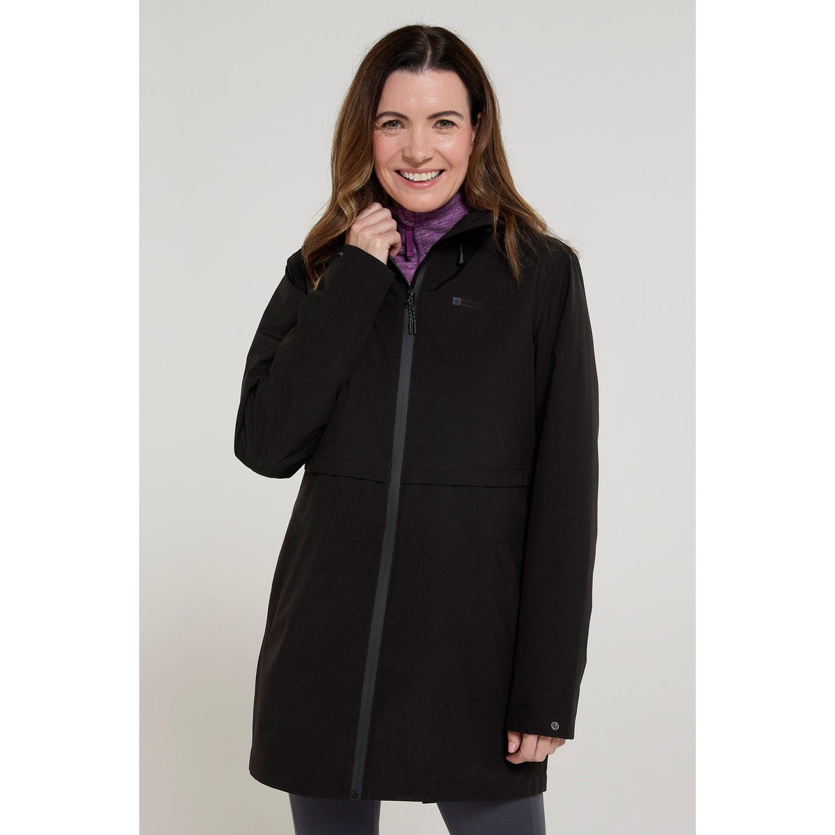 Jet Black - Close up - Mountain Warehouse Womens-Ladies Hilltop II Waterproof Jacket