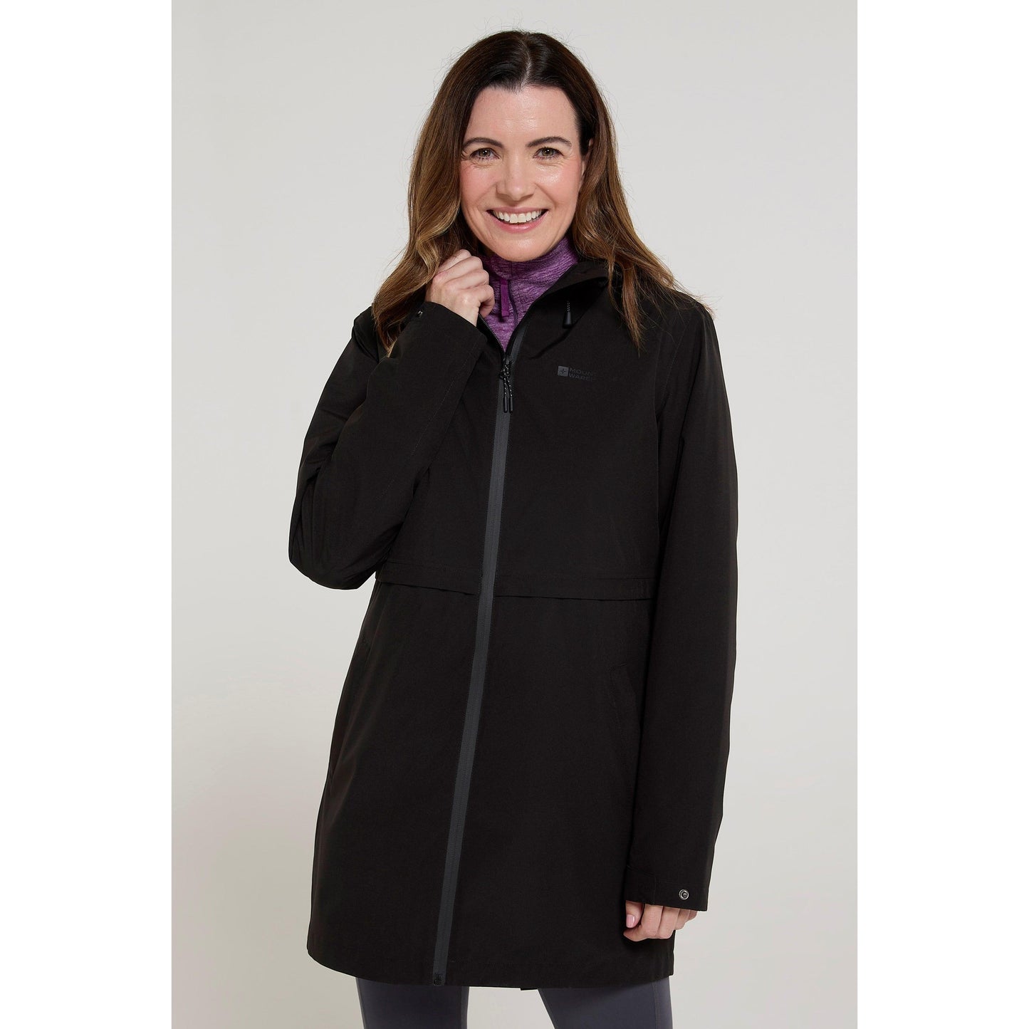 Jet Black - Close up - Mountain Warehouse Womens-Ladies Hilltop II Waterproof Jacket