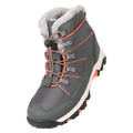 Grey-Orange - Front - Mountain Warehouse Childrens-Kids Comet Waterproof Snow Boots