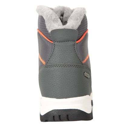 Grey-Orange - Back - Mountain Warehouse Childrens-Kids Comet Waterproof Snow Boots