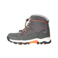 Grey-Orange - Side - Mountain Warehouse Childrens-Kids Comet Waterproof Snow Boots