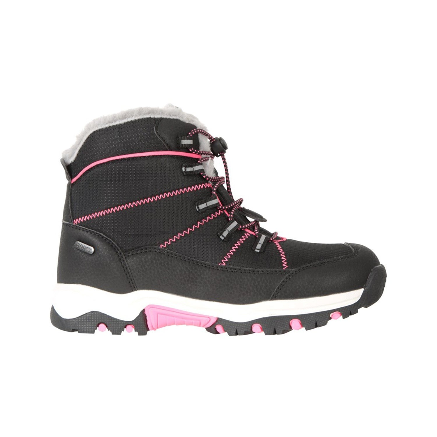 Black - Pack Shot - Mountain Warehouse Childrens-Kids Comet Waterproof Snow Boots
