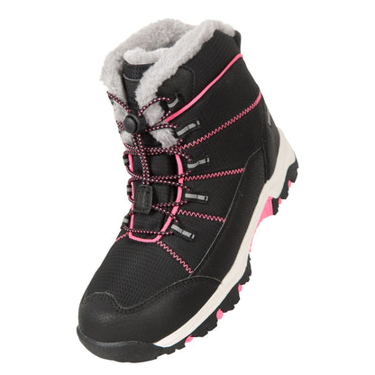 Black - Front - Mountain Warehouse Childrens-Kids Comet Waterproof Snow Boots