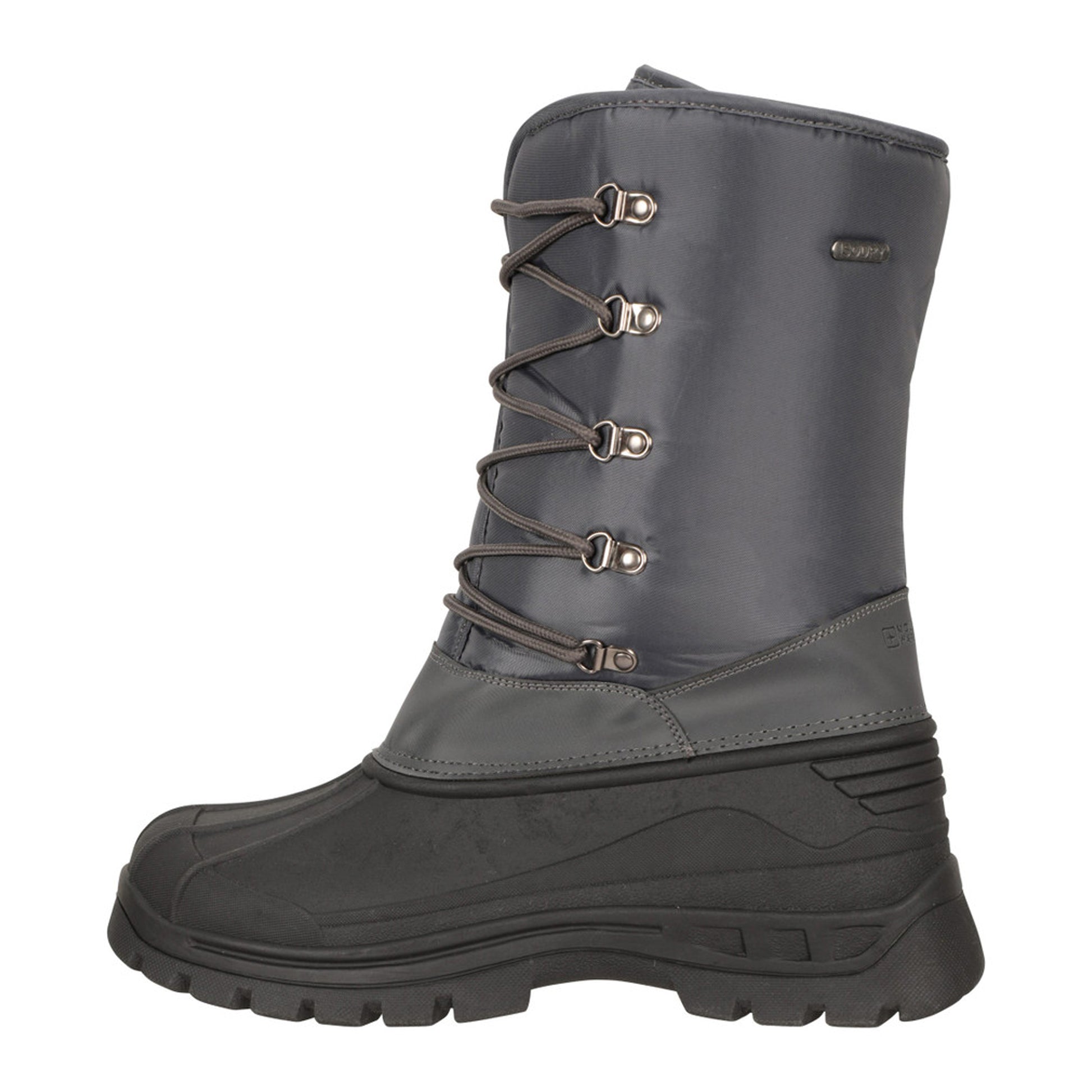 Grey - Pack Shot - Mountain Warehouse Mens Plough Snow Boots
