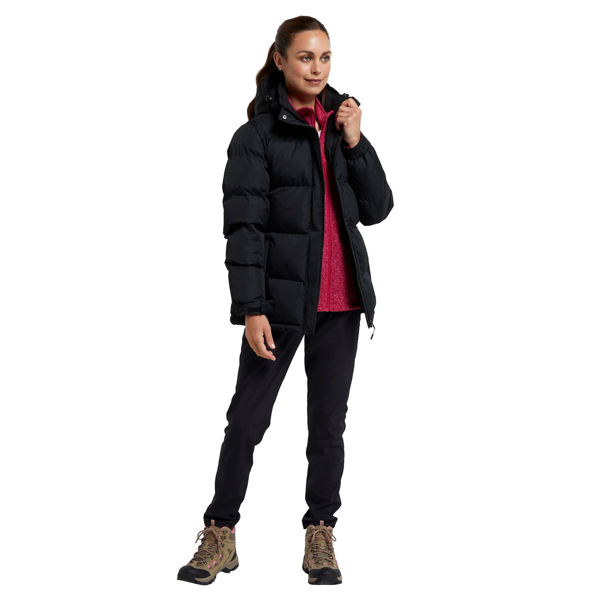 Burgundy - Side - Mountain Warehouse Womens-Ladies Waterproof Padded Jacket