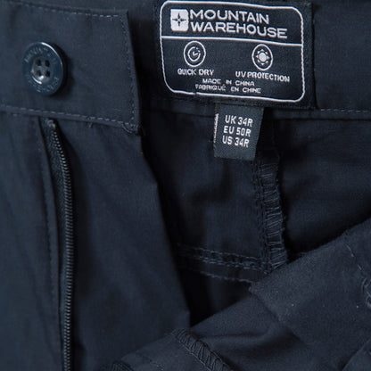 Dark Blue - Close up - Mountain Warehouse Mens Trek II Cargo Trousers