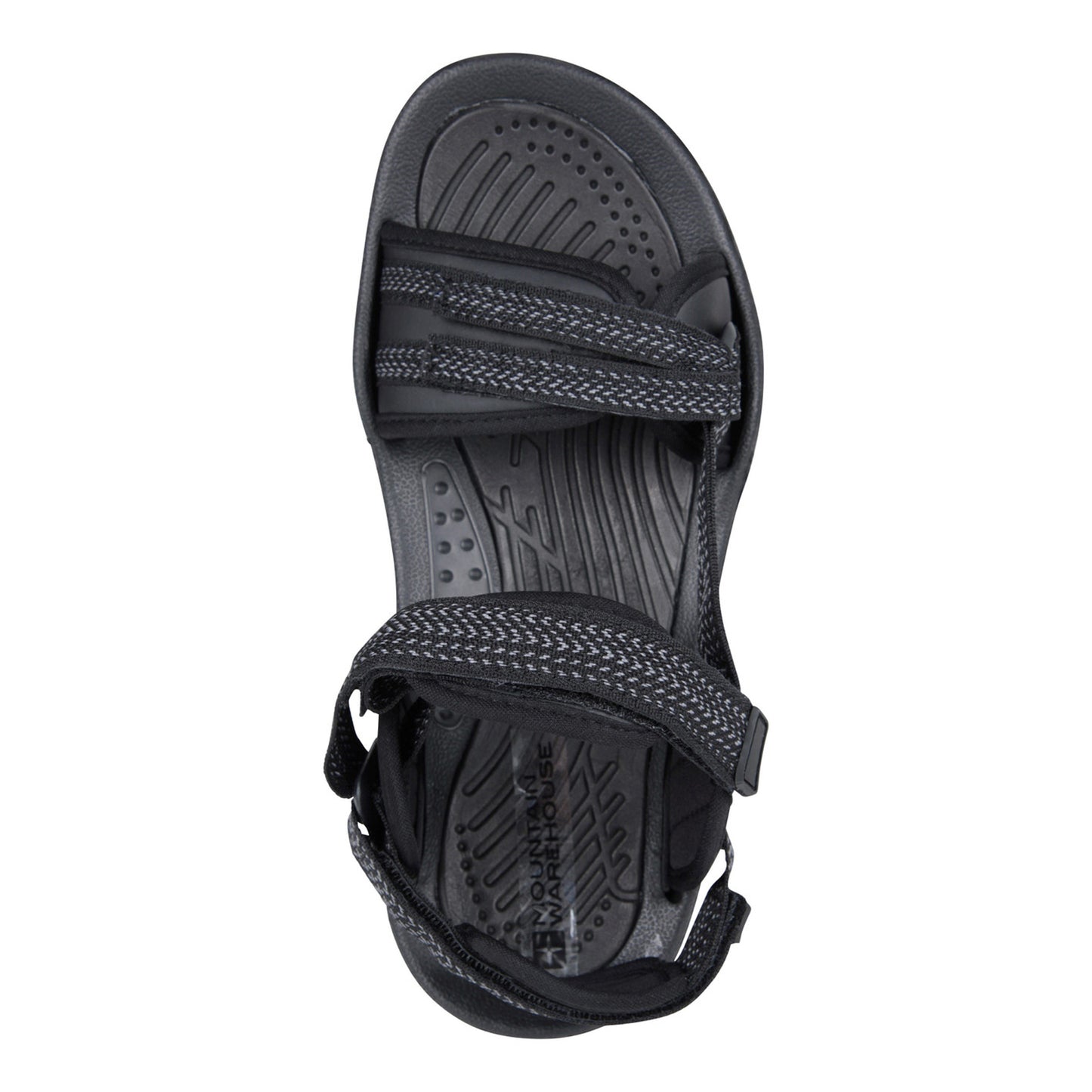 Black - Pack Shot - Mountain Warehouse Womens-Ladies Cyprus Chevron Sandals