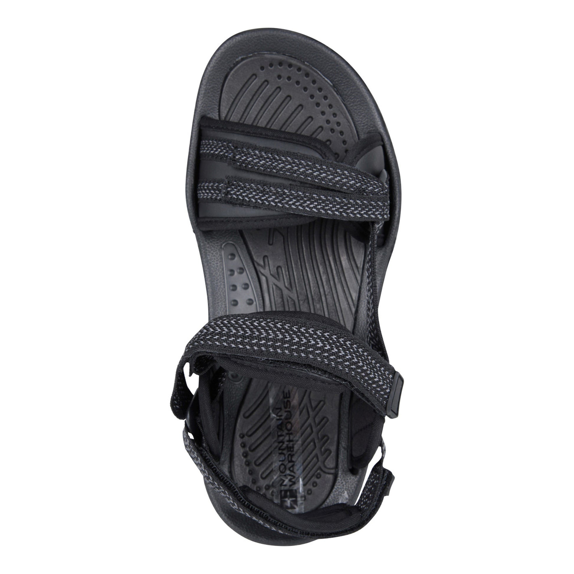 Black - Pack Shot - Mountain Warehouse Womens-Ladies Cyprus Chevron Sandals