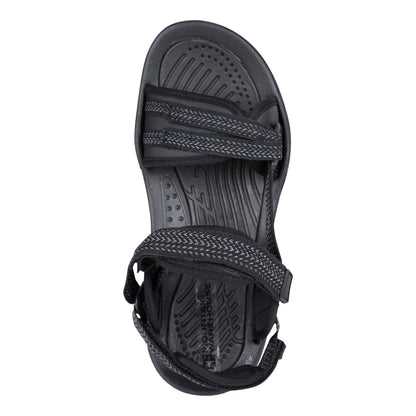 Black - Pack Shot - Mountain Warehouse Womens-Ladies Cyprus Chevron Sandals