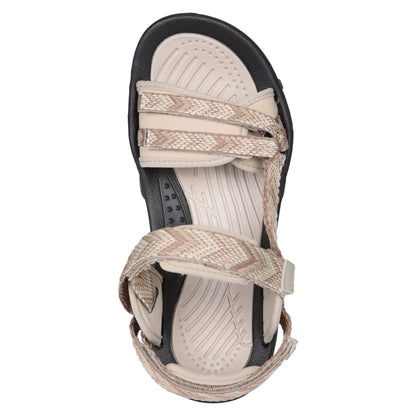 Taupe - Pack Shot - Mountain Warehouse Womens-Ladies Cyprus Chevron Sandals
