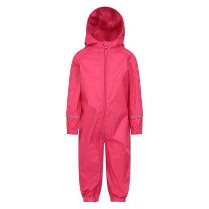 Pink - Front - Mountain Warehouse Childrens-Kids Puddle Waterproof Rain Suit
