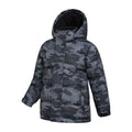 Camo Green - Lifestyle - Mountain Warehouse Childrens-Kids Snow II Printed Water Resistant Padded Jacket