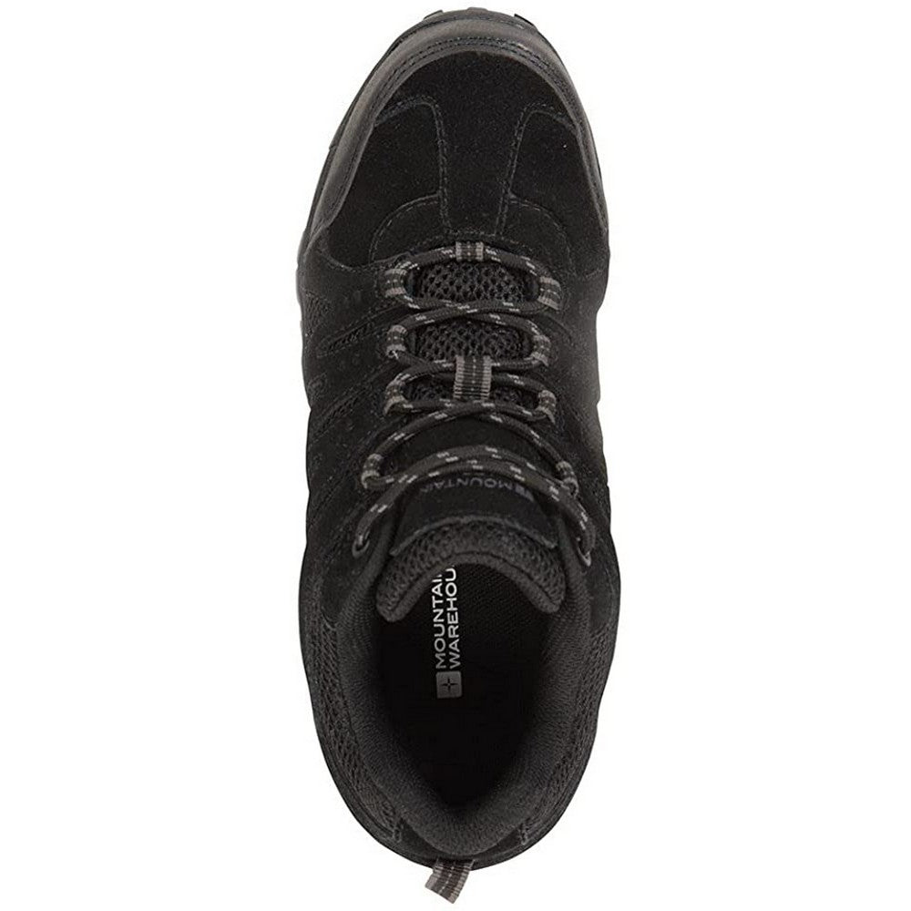 Black - Pack Shot - Mountain Warehouse Womens-Ladies Suede Outdoor Walking Shoes