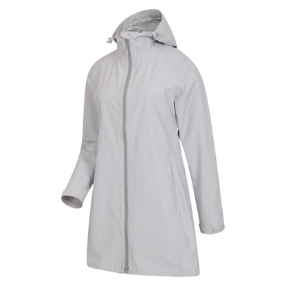 Light Grey - Lifestyle - Mountain Warehouse Womens-Ladies Solstice 2.5 Layer Long Waterproof Jacket