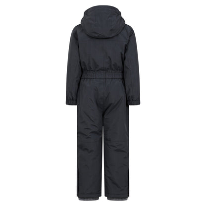 Black - Side - Mountain Warehouse Childrens-Kids Cloud All In One Waterproof Snowsuit