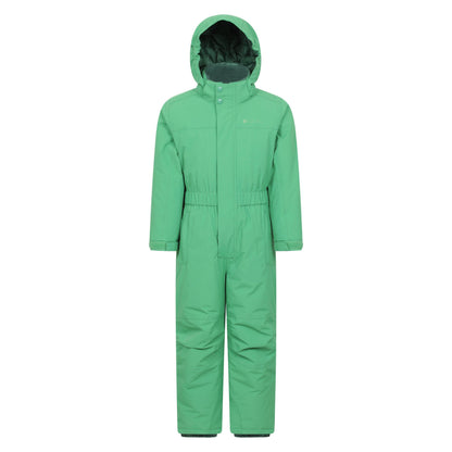 Green - Front - Mountain Warehouse Childrens-Kids Cloud All In One Waterproof Snowsuit