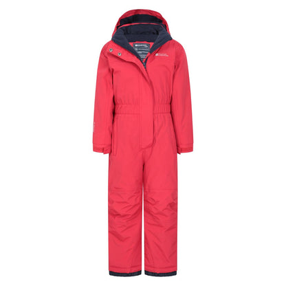 Active Red - Pack Shot - Mountain Warehouse Childrens-Kids Cloud All In One Waterproof Snowsuit