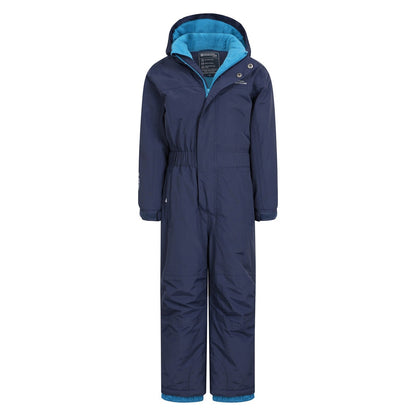 Navy - Pack Shot - Mountain Warehouse Childrens-Kids Cloud All In One Waterproof Snowsuit