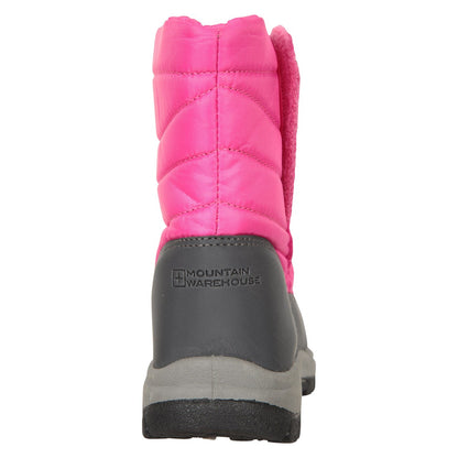 Bright Pink - Back - Mountain Warehouse Childrens-Kids Caribou Adaptive Snow Boots