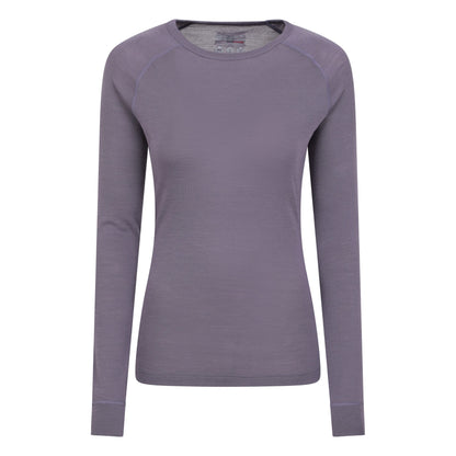 Dusky Purple - Front - Mountain Warehouse Womens-Ladies Merino II Thermal Top