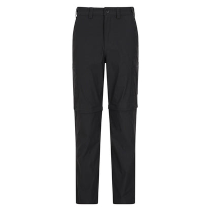 Black - Front - Mountain Warehouse Mens Trek Convertible Trousers